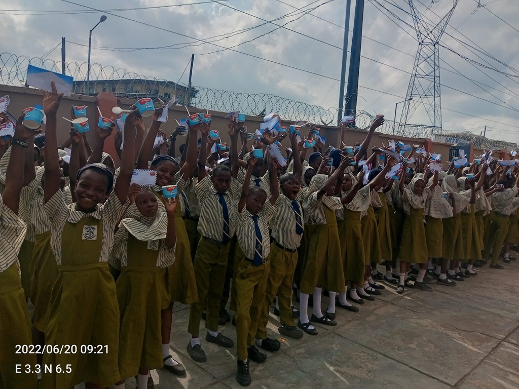 Primary school pupils at Oba-Adelani Gbogboade Memorial Schools