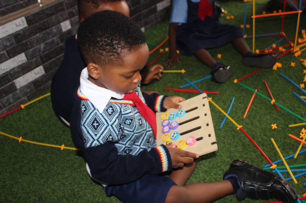 Students playing football